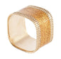 Fennco Styles Sparkling Square Design Napkin Rings, Set of 4 - Metal Napkin Holders for Home, Dining Room Decor, Banquets, Wedding and Special Occasions