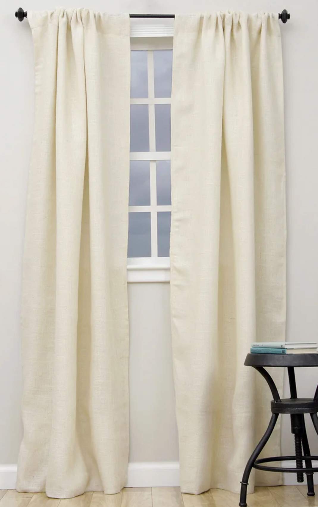 Fennco Styles Passe-Partout Burlap Lined Curtain Drape Panel 42 x 96 Inch, One Piece for Bedroom, Living Room, Patio Door Backing Sliding Glass Door Drape