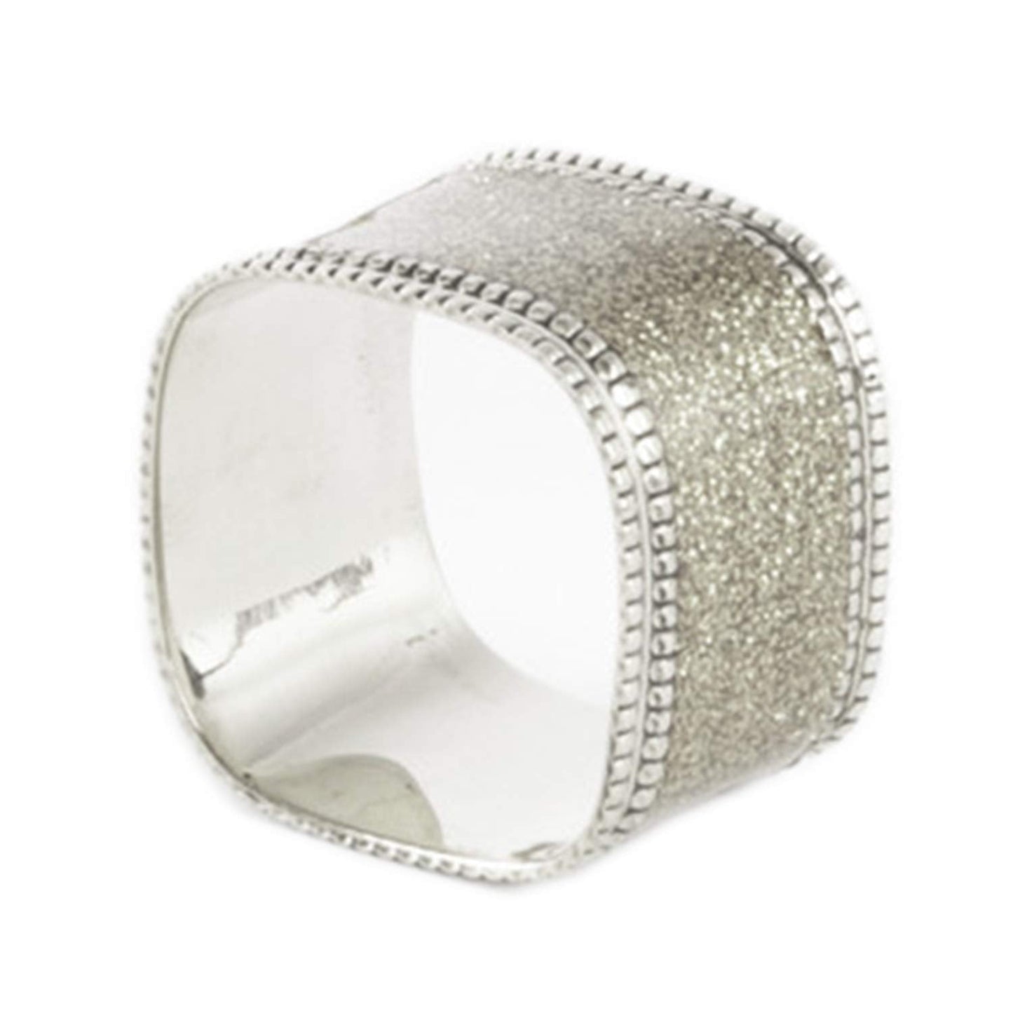 Fennco Styles Sparkling Square Design Napkin Rings, Set of 4 - Metal Napkin Holders for Home, Dining Room Decor, Banquets, Wedding and Special Occasions