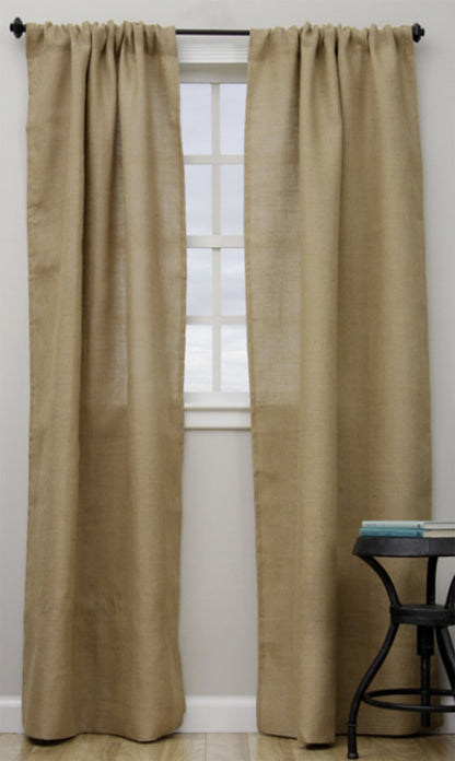 Fennco Styles Passe-Partout Burlap Lined Curtain Drape Panel 42 x 96 Inch, One Piece for Bedroom, Living Room, Patio Door Backing Sliding Glass Door Drape