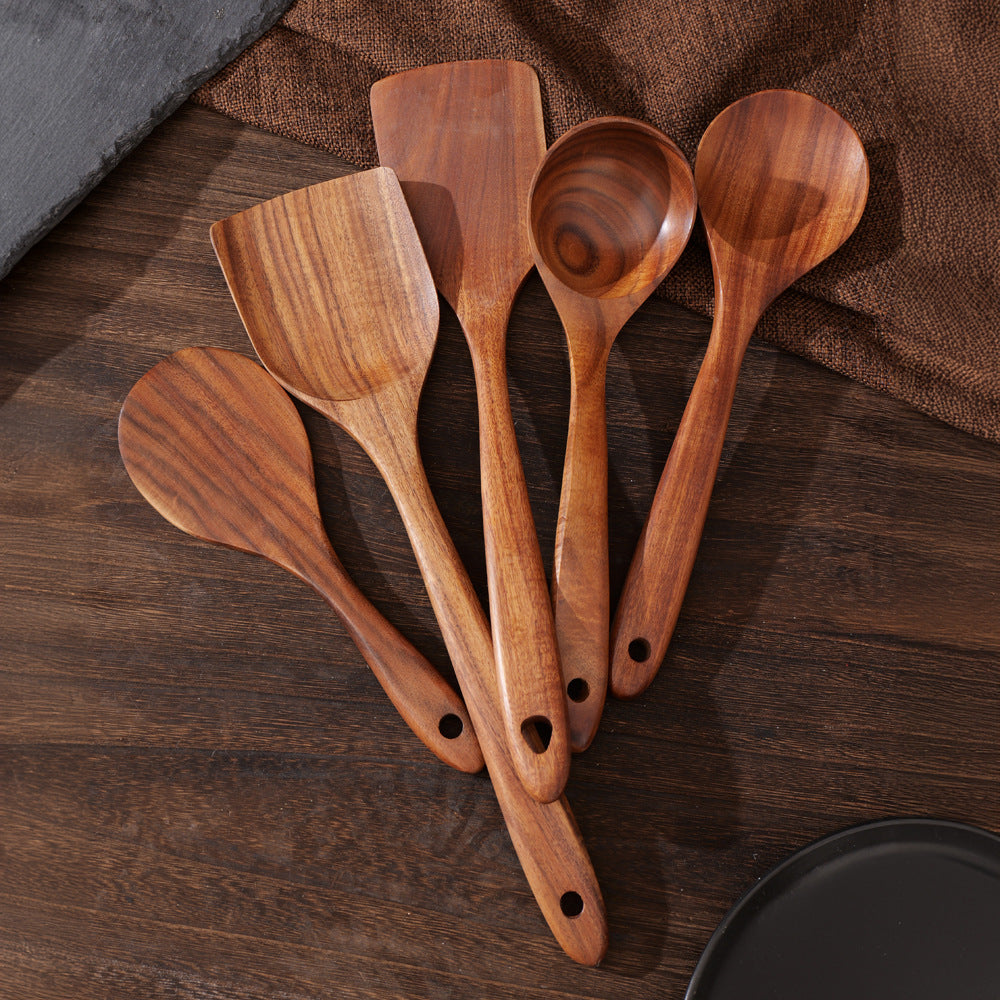 Spatula Soup Ladle And Wooden Turner Set In Teak