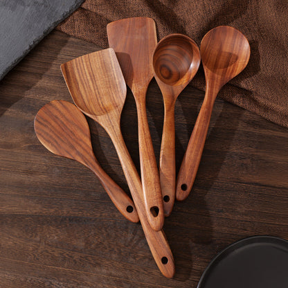 Spatula Soup Ladle And Wooden Turner Set In Teak