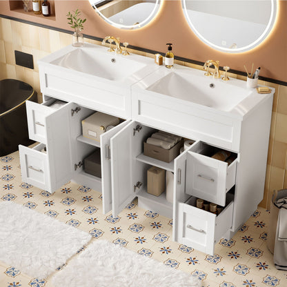 Bathroom Vanity With 2 Doors, 2 Drawers, Adjustable Shelf, Hidden Slides & Soft Close Hinges