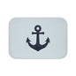 Elegant Nautical Anchor Bath Mat — Coastal Pale Blue Bathroom Rug