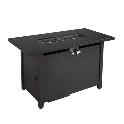 Rectangle Fire Pit, Fuel Versatility - Black