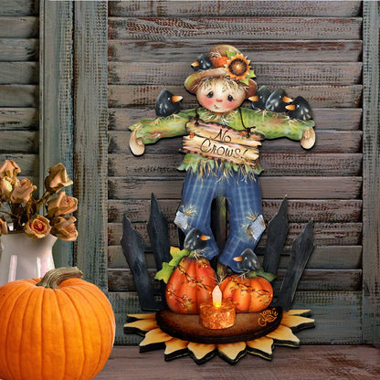 No Crows Scarecrow Halloween Door Decor by Jamie Mills-Price - Thanksgiving Halloween Decor - 8457404H