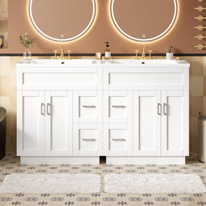 Bathroom Vanity With 2 Doors, 2 Drawers, Adjustable Shelf, Hidden Slides & Soft Close Hinges