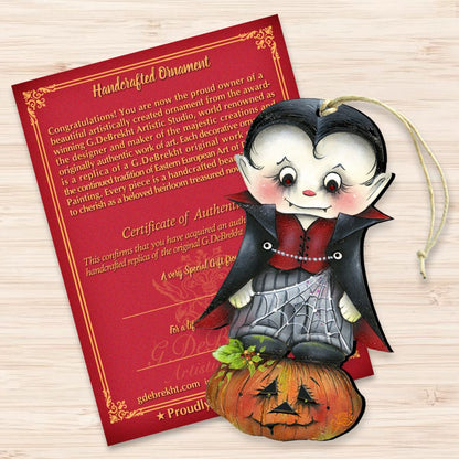 Dracula Wooden Ornaments Halloween by Jamie Mills-Price - Thanksgiving Halloween Decor - 8457401