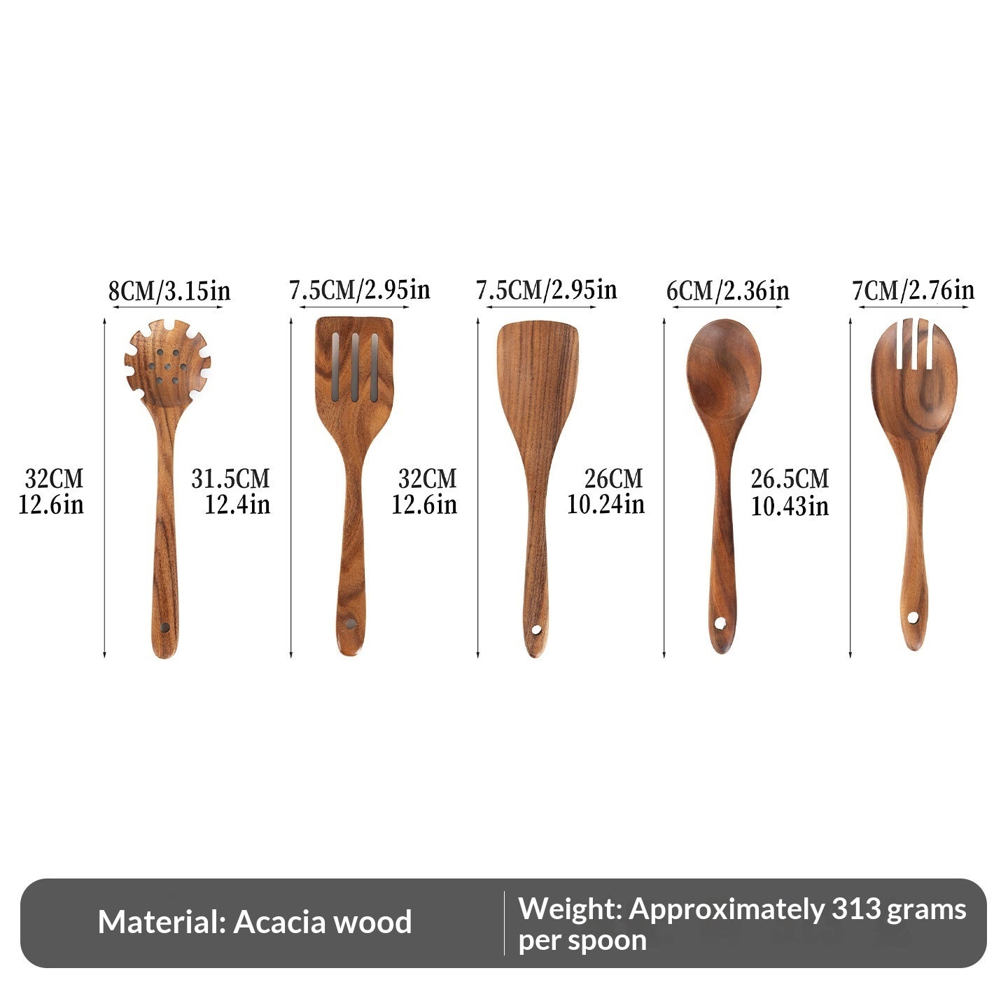 Spatula Soup Ladle And Wooden Turner Set In Teak