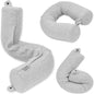 Memory Foam Travel Pillow Adjustable Bendable U-Shaped Pillow For Neck Chin Lumbar And Leg Support Neck Pillow Grey