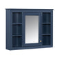 Wall Mounted Medicine Cabinet With Mirror, Storage Cabinet Featuring 6 Open Shelves And Adjustable Interior