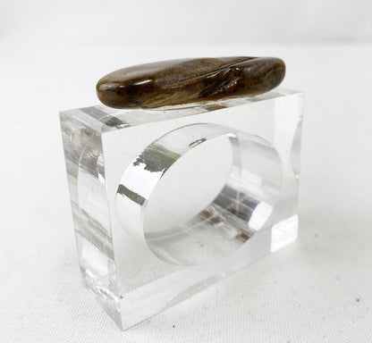 Fennco Styles Natural Stone Napkin Rings, Set of 4 - Natural Rock Napkin Holders for Home Décor, Dining Table, Banquet, Everyday Use and Special Occasion