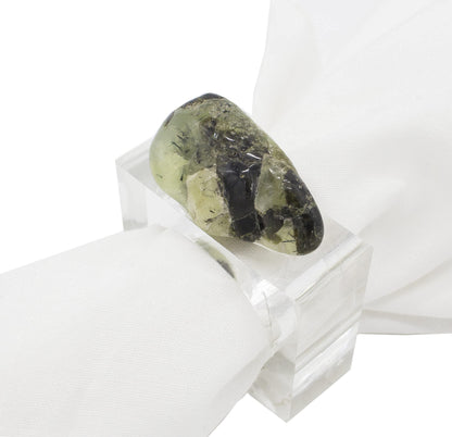 Fennco Styles Natural Stone Napkin Rings, Set of 4 - Natural Rock Napkin Holders for Home Décor, Dining Table, Banquet, Everyday Use and Special Occasion