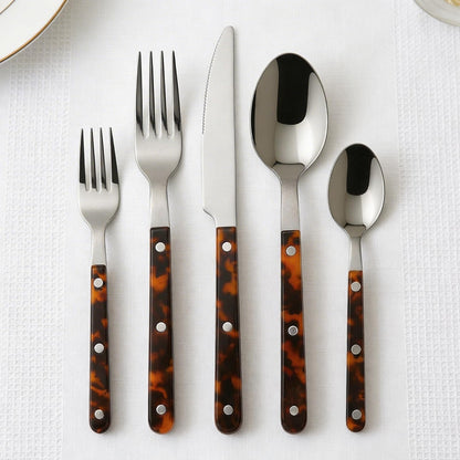 Premium Stainless Steel Flatware Set, 20 Piece Tortoise