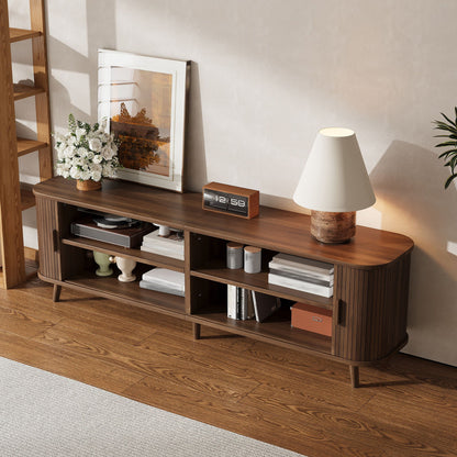 70" TV Stand, Media Center With Ample Storage - Dark Brown