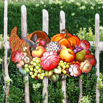 Floral Cornucopia Halloween Door Decor by G. DeBrekht - Thanksgiving Halloween Decor - 8158907H