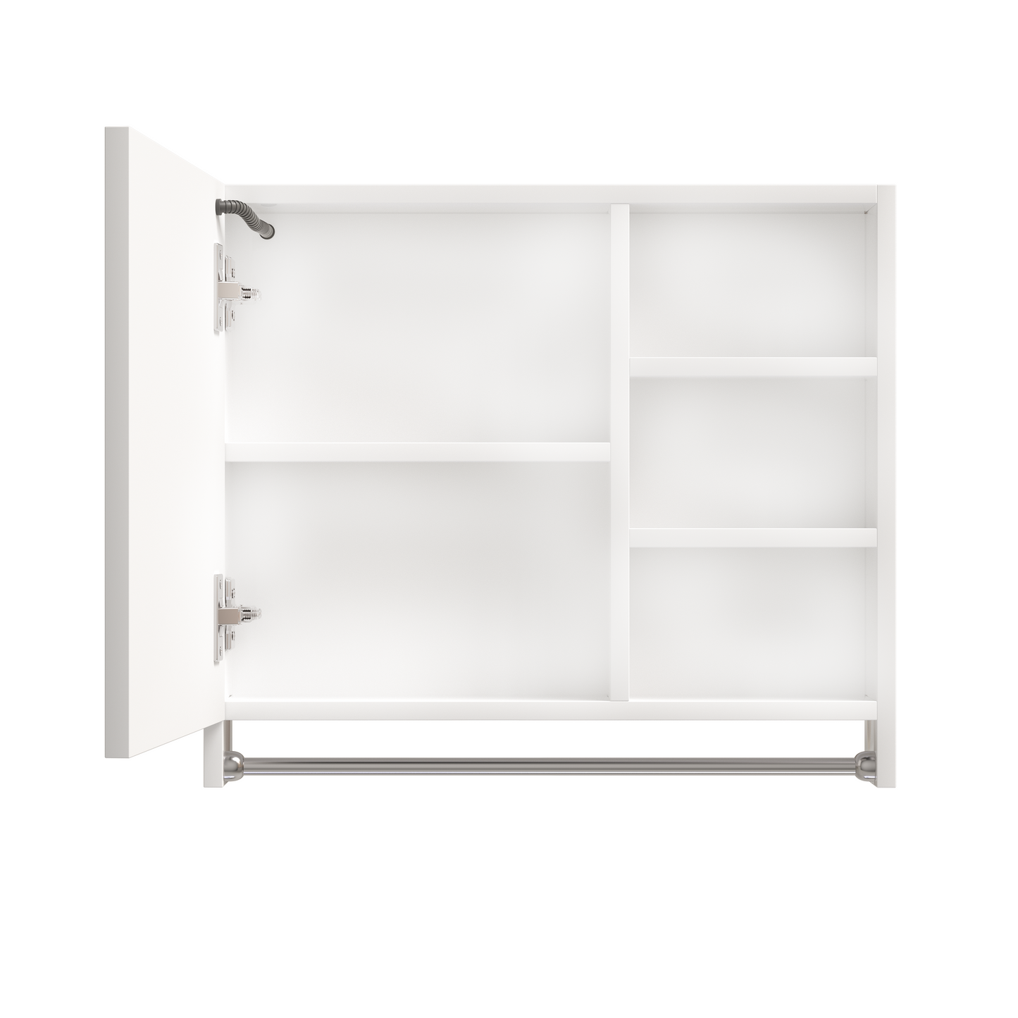 Modern 32x28 inch bathroom storage cabinet with mirrors, LED lights, multi-layer storage compartments, and towel racks