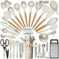 Wooden-Handle Silicone Kitchen Tool Set