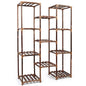 Multi-tier Wooden Plant Stand 11 Potted Flower Display Shelf Rack Vase Holder for Patio Balcony Garden