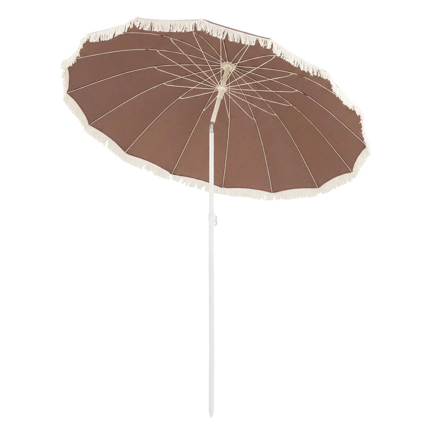 7 FT Patio Umbrella with Fringe Boho Tassel Umbrella for Outdoor Beach Garden Poolside