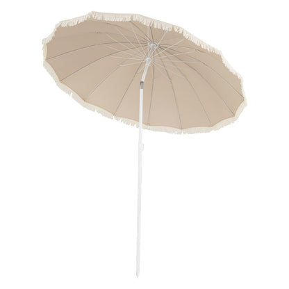 7 FT Patio Umbrella with Fringe Boho Tassel Umbrella for Outdoor Beach Garden Poolside
