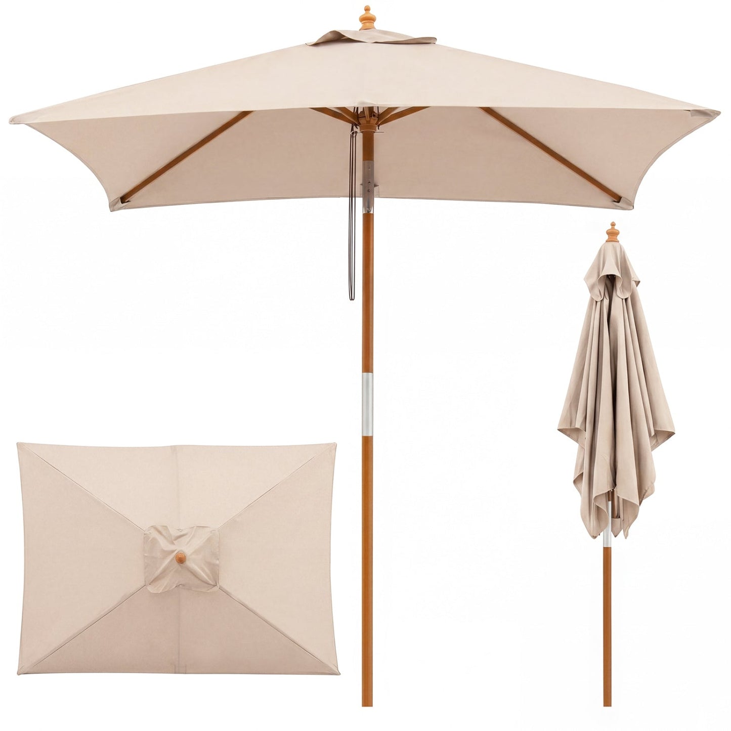 Rectangular Patio Umbrella 7ft with Adjustable Tilt
