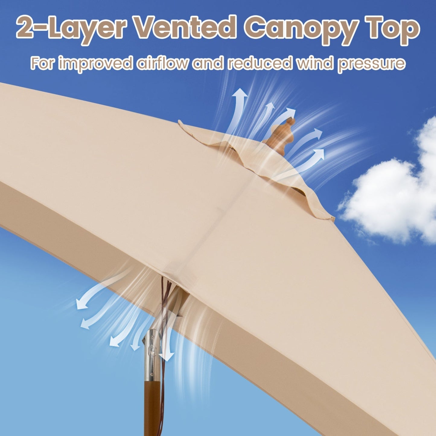 Rectangular Patio Umbrella 7ft with Adjustable Tilt