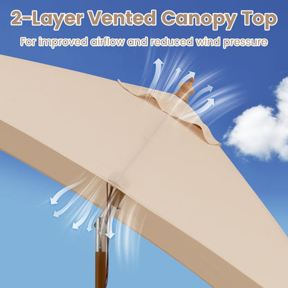 Rectangular Patio Umbrella 7ft with Adjustable Tilt