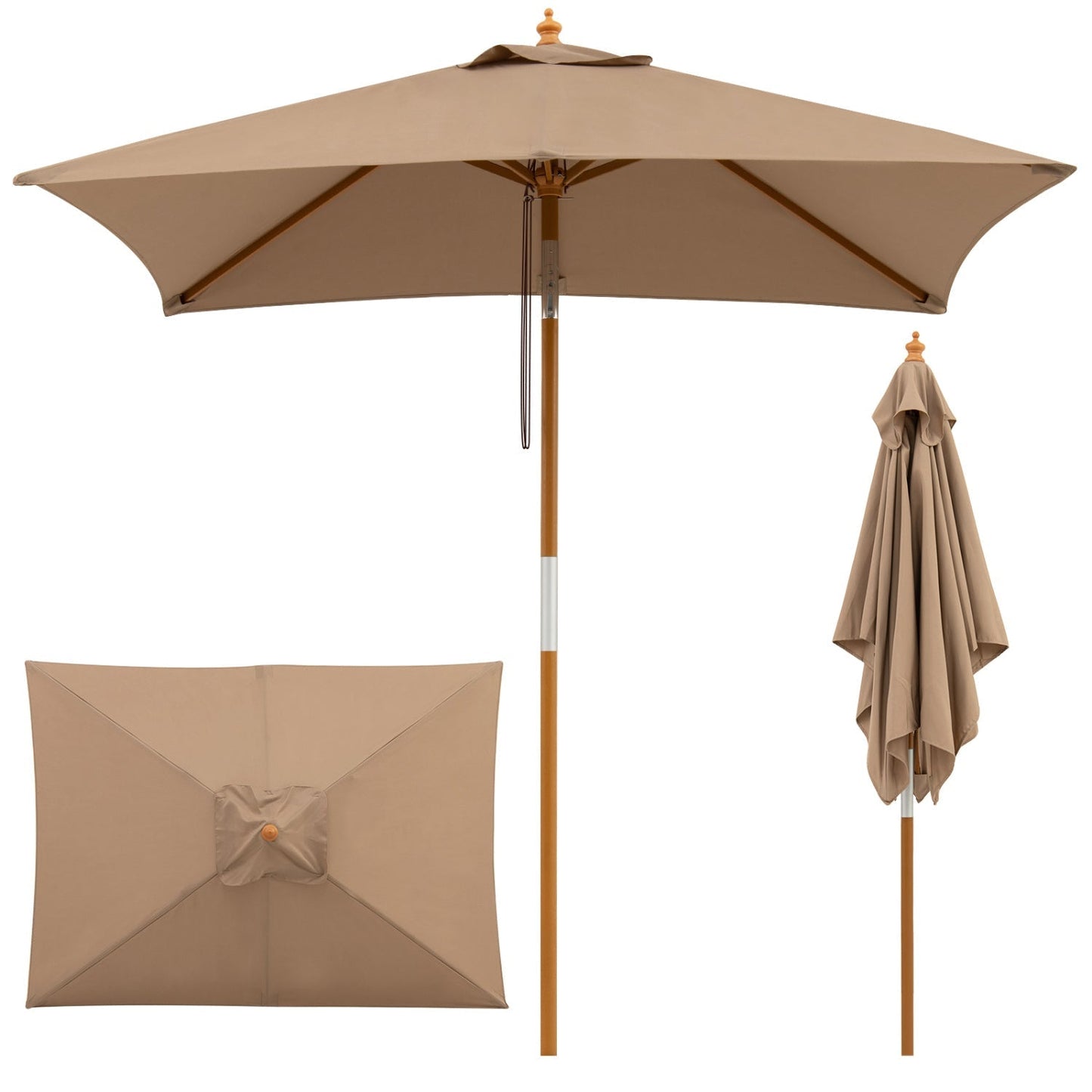 Rectangular Patio Umbrella 7ft with Adjustable Tilt
