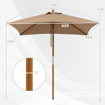 Rectangular Patio Umbrella 7ft with Adjustable Tilt