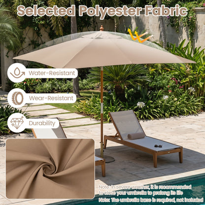 Rectangular Patio Umbrella 7ft with Adjustable Tilt