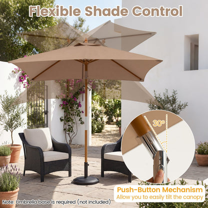 Rectangular Patio Umbrella 7ft with Adjustable Tilt