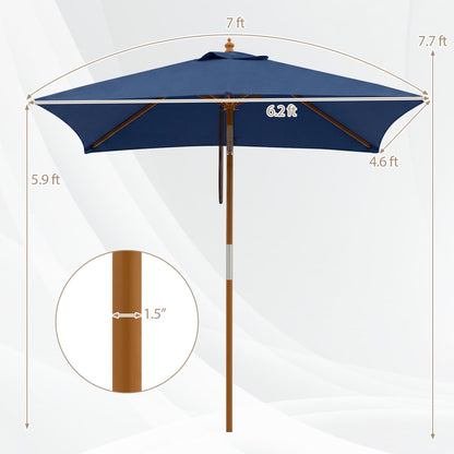 Rectangular Patio Umbrella 7ft with Adjustable Tilt