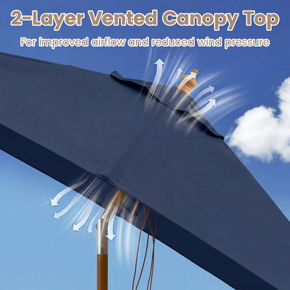 Rectangular Patio Umbrella 7ft with Adjustable Tilt
