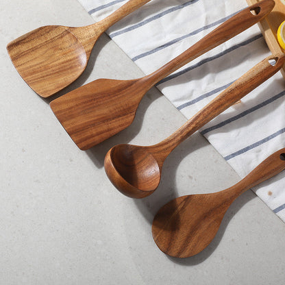 Spatula Soup Ladle And Wooden Turner Set In Teak