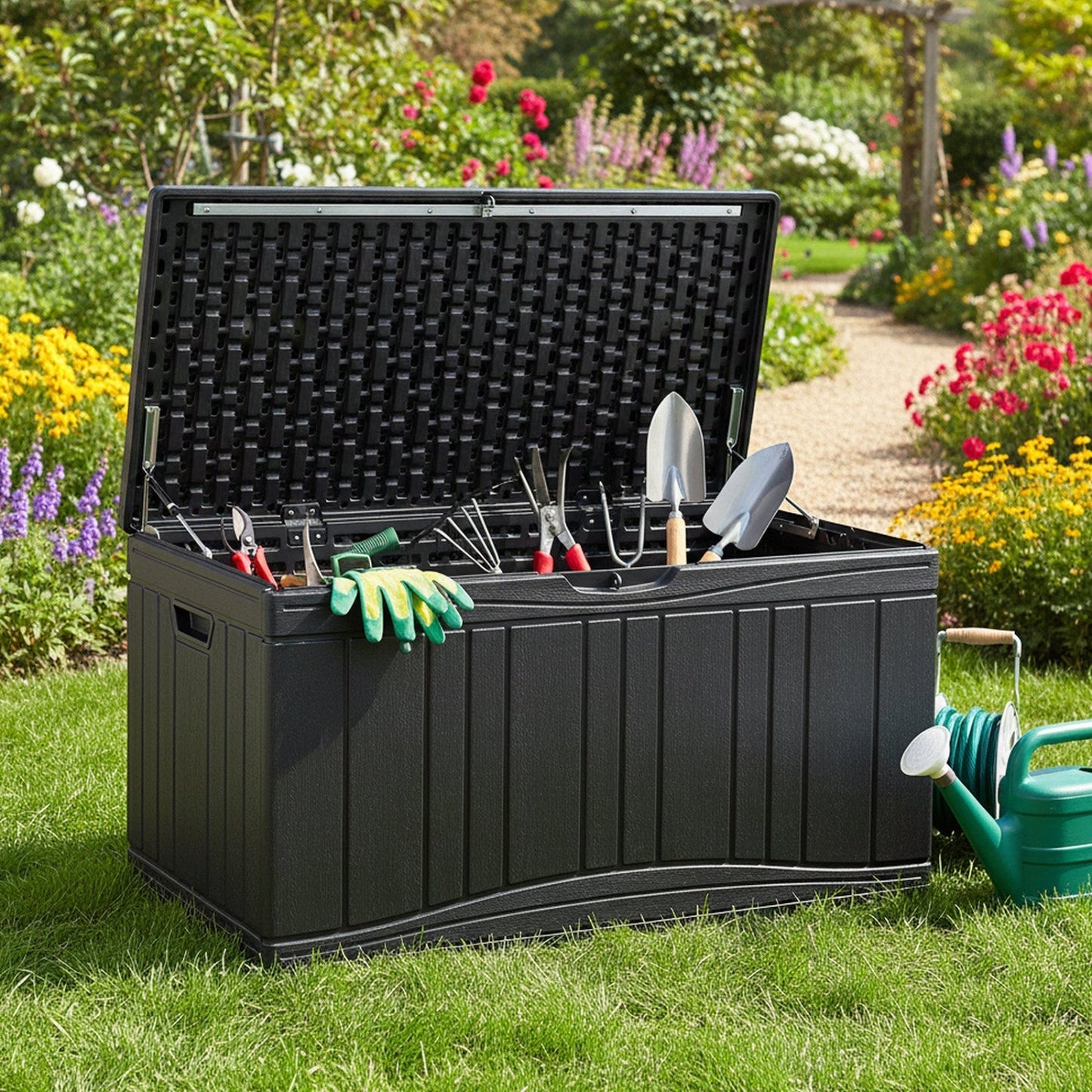 80 Gallon Outdoor Deck Box with Lockable Lid