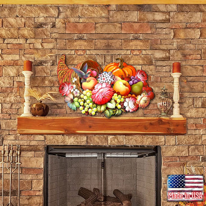 Floral Cornucopia Halloween Door Decor by G. DeBrekht - Thanksgiving Halloween Decor - 8158907H