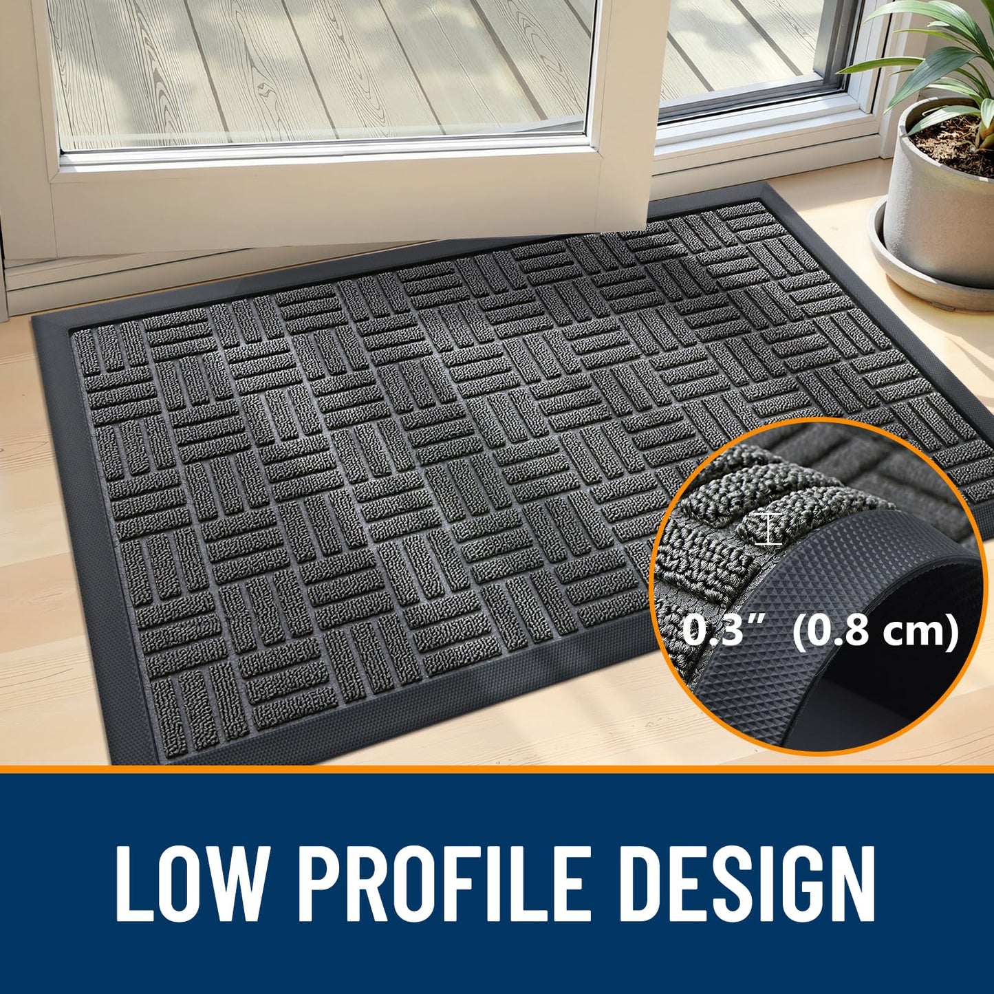 Front Door Mat Outside Entrance 29.5x17, Absorbent, Heavy Duty Sturdy Natural Ru