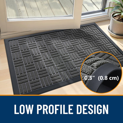 Front Door Mat Outside Entrance 29.5x17, Absorbent, Heavy Duty Sturdy Natural Ru