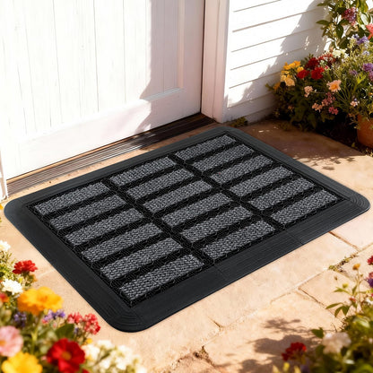 Heavy Duty Door Mat - DIY Interlocking Design, Dirt Trapper Front Doormat, 27.5x