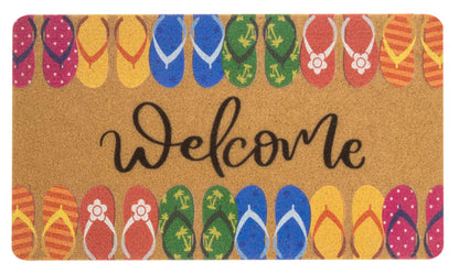 Welcome Mats for Front Door, Indoor, Outdoor, Entryway, Faux-Coir Funny Beach Do