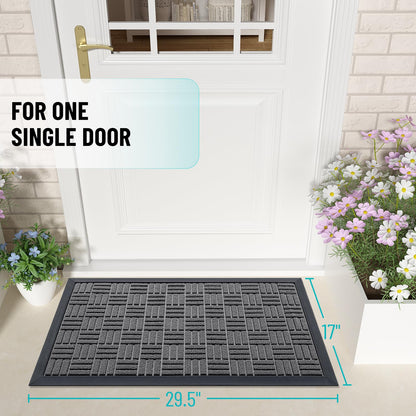 Front Door Mat Outside Entrance 29.5x17, Absorbent, Heavy Duty Sturdy Natural Ru