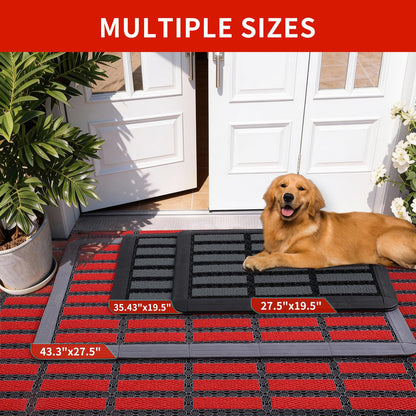 Heavy Duty Door Mat - DIY Interlocking Design, Dirt Trapper Front Doormat, 27.5x
