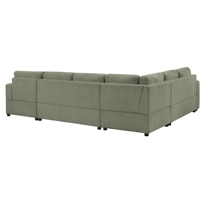 Oversized Sectional U-Shaped Sofa With Chaise Lounge And Three Soft Throw Pillows