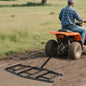 84 inch Wide Driveway Drag Tow Behind Landscape Leveling Rake with Reinforced Bars-Black