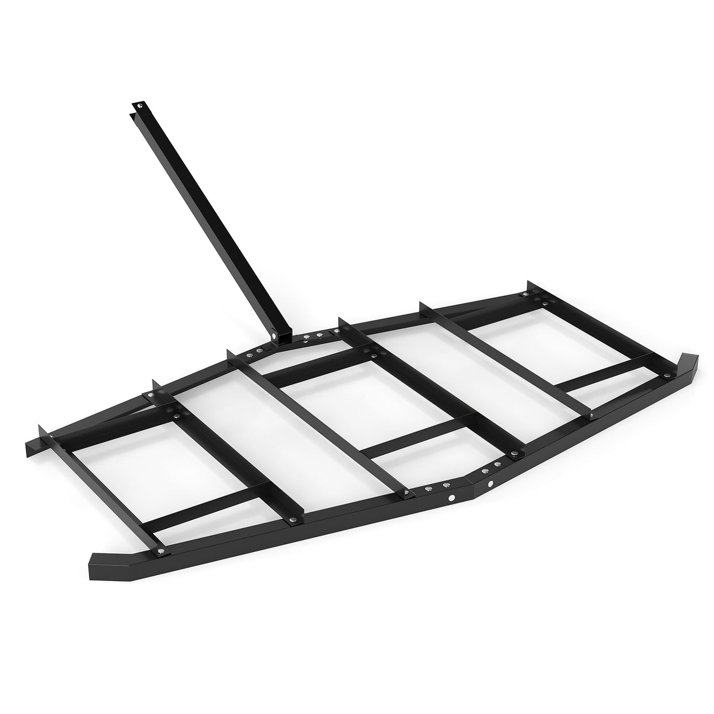 84 inch Wide Driveway Drag Tow Behind Landscape Leveling Rake with Reinforced Bars-Black