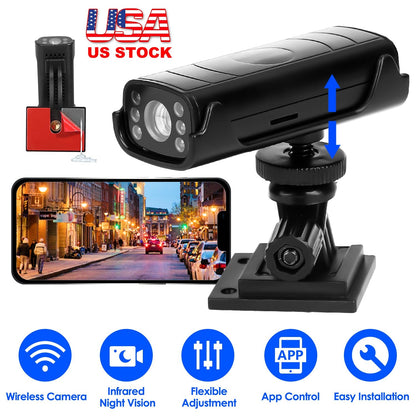 Wireless Camera Reverse Hitch Guide Camera Vehicle Backup Rechargeable Camera with Flexible Adhesive Base Night Vision for Car RVs Trailer Truck