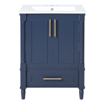 Bathroom Vanity With Ornate French Cylinder Legs, Soft Close Drawer