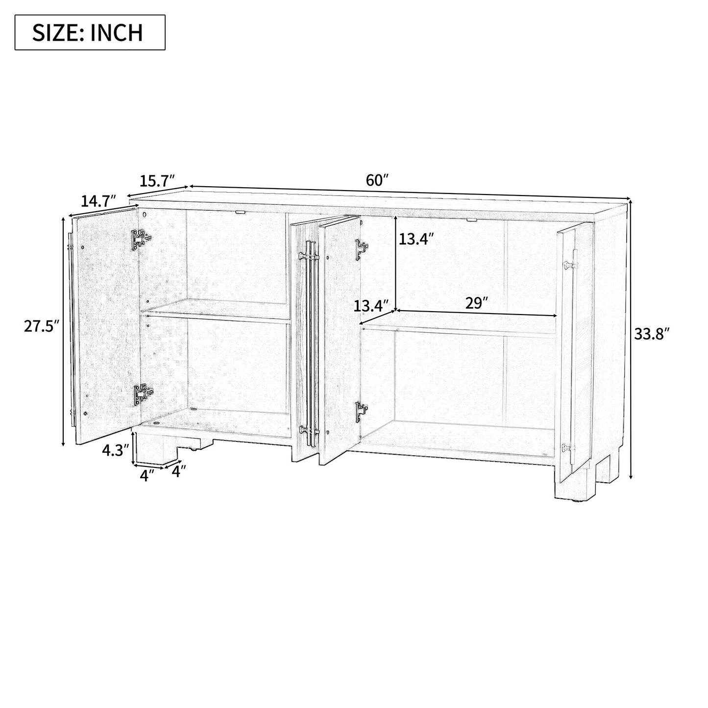 Sideboard With Adjustable Shelves