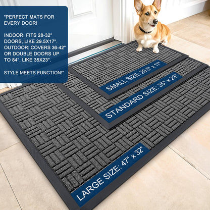 Front Door Mat Outside Entrance 29.5x17, Absorbent, Heavy Duty Sturdy Natural Ru